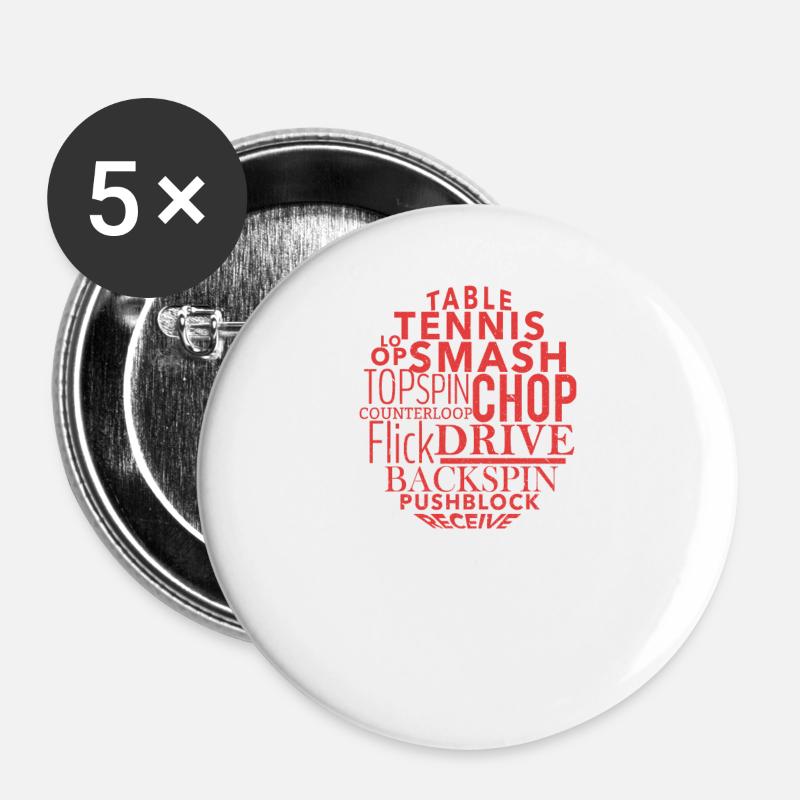 table tennis - Buttons large 2.2''/56 mm (5-pack) - white