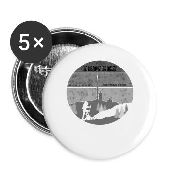 Ich geh Wandern - Brocken Harz - Buttons groß 56 mm (5er Pack) - Weiß - Vorne