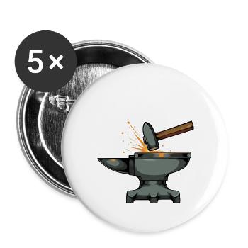 Étincelles et enclume de la forge - Lot de 5 grands badges (56 mm) - blanc - Devant