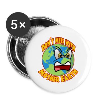 Climate Planet B Climate Protection Greta - Buttons large 2.2''/56 mm (5-pack) - white - Front