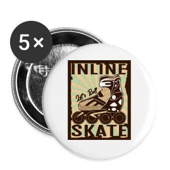 inline skates inlineskater - Buttons groß 56 mm (5er Pack) - Weiß - Vorne