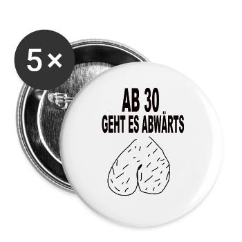 30.Geburtstag - Buttons groß 56 mm (5er Pack) - Weiß - Vorne