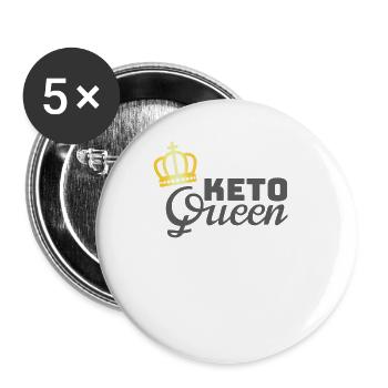 Cadeau de régime faible en glucides Keto Queen Womens Keto Gift - Lot de 5 grands badges (56 mm) - blanc - Devant