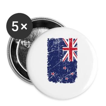 nouvelle-Zélande - Lot de 5 grands badges (56 mm) - blanc - Devant