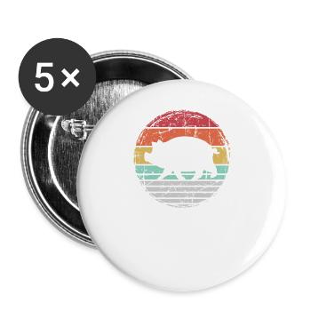 porc - Lot de 5 grands badges (56 mm) - blanc - Devant