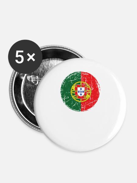 Portugal - Buttons groß 56 mm (5er Pack) - Weiß