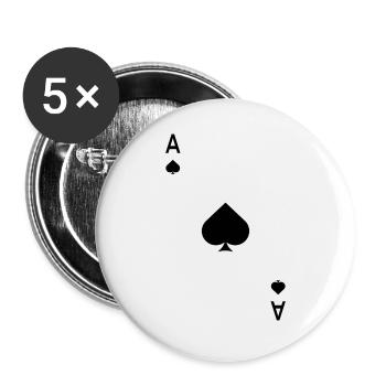 Card Game Playing Card Ace Ace Carnival Carnival - Buttons large 2.2''/56 mm (5-pack) - white - Front