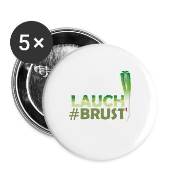LAUCH #BRUST FITNESS TRAINING MUSKULÖS - Buttons groß 56 mm (5er Pack) - Weiß - Vorne
