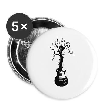 Guitar Tree smooth T Shirt - Buttons groß 56 mm (5er Pack) - Weiß - Vorne