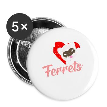 ferrets - Buttons large 2.2''/56 mm (5-pack) - white - Front