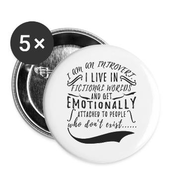 Introvert - Buttons large 2.2''/56 mm (5-pack) - white - Front