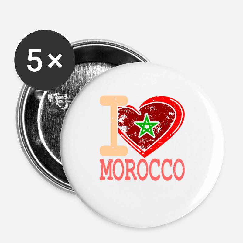 Morocco - Buttons large 2.2''/56 mm (5-pack) - white