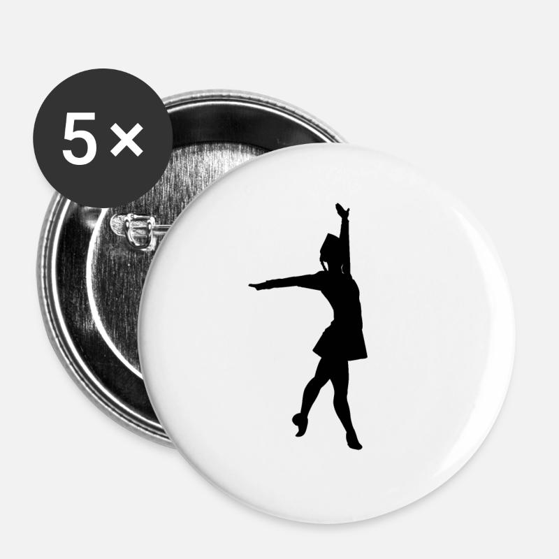 Karneval Garde Tanzen - Buttons groß 56 mm (5er Pack) - Weiß