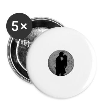 L'AMOUR EST ESPACE cadeau de valentine de l'espace - Lot de 5 grands badges (56 mm) - blanc - Devant
