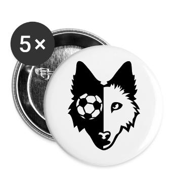 Fußball Logo Hund Hüter Hafen Ball Club - Buttons groß 56 mm (5er Pack) - Weiß - Vorne