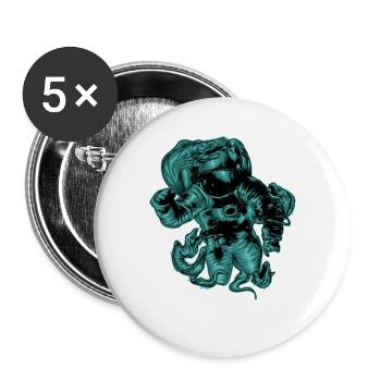 Diver sport diving suit sea bottom motif - Buttons large 2.2''/56 mm (5-pack) - white - Front