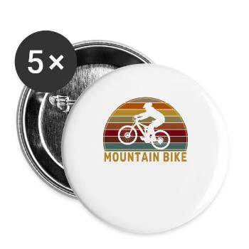MTB Mountain Bike Enduro MTB MTB Fahrer - Buttons groß 56 mm (5er Pack) - Weiß - Vorne