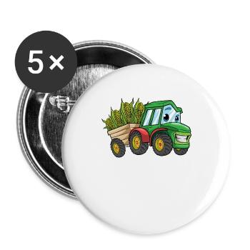 Agriculture Farmer Harvest - Buttons large 2.2''/56 mm (5-pack) - white - Front