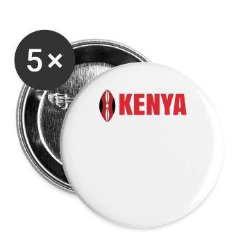 Kenia - Buttons groß 56 mm (5er Pack) - Weiß - Vorne