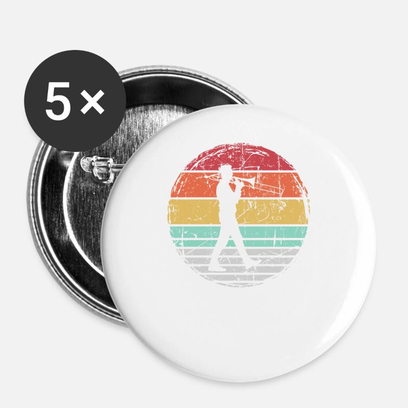 Trombone trombone - Buttons large 2.2''/56 mm (5-pack) - white