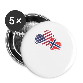 Norvège - Lot de 5 grands badges (56 mm) - blanc - Devant