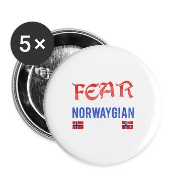Norvège Scandinavie cadeau Oslo - Lot de 5 grands badges (56 mm) - blanc - Devant