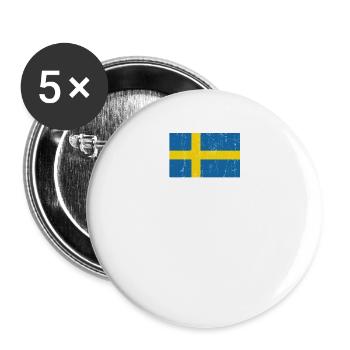 Schweden - Buttons groß 56 mm (5er Pack) - Weiß - Vorne
