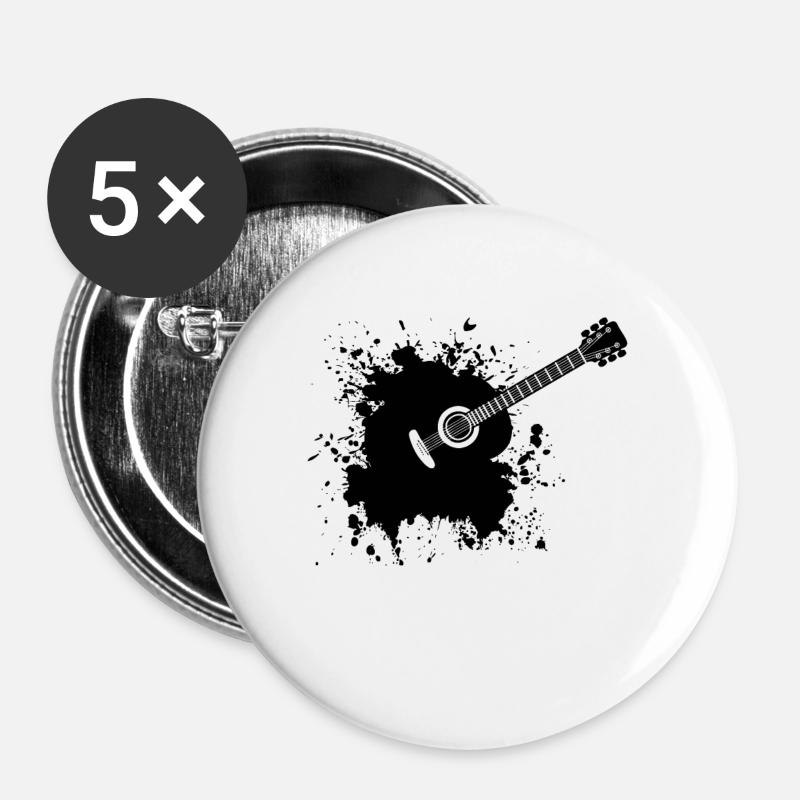 Guitar music - Buttons large 2.2''/56 mm (5-pack) - white
