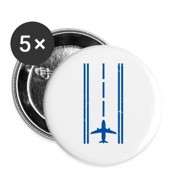 Cadeau pilote pilote - Lot de 5 grands badges (56 mm) - blanc - Devant