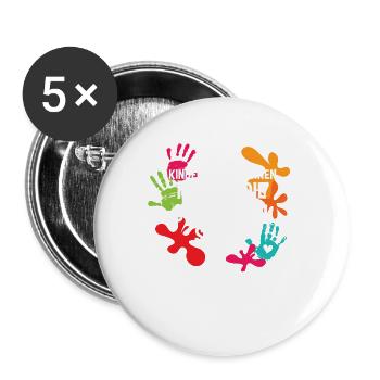 Kindergärtnerin Kindergarten Pädagogen - Buttons groß 56 mm (5er Pack) - Weiß - Vorne