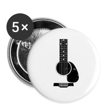 Guitar guitars gift - Buttons large 2.2''/56 mm (5-pack) - white - Front