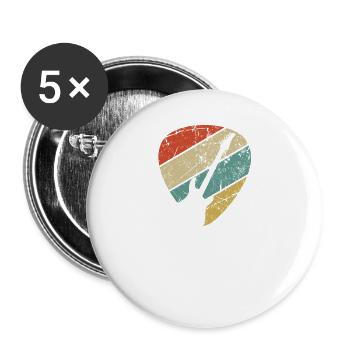 Gitarre Gitarre spielen Gitarrist Geschenk Band - Buttons groß 56 mm (5er Pack) - Weiß - Vorne