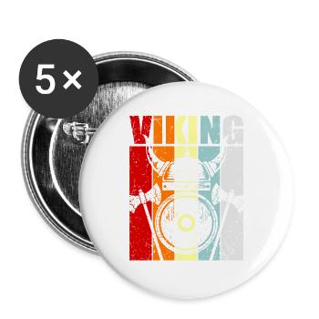 Wikinger Vikings - Buttons groß 56 mm (5er Pack) - Weiß - Vorne