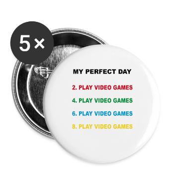 Funny Programmer Computer Gamer Gift - Buttons large 2.2''/56 mm (5-pack) - white - Front