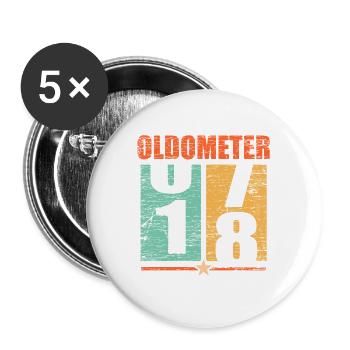18th birthday - Buttons large 2.2''/56 mm (5-pack) - white - Front