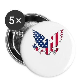 American Eagle Fleur-de-lis Flag French American 4 - Buttons large 2.2''/56 mm (5-pack) - white - Front