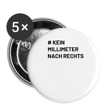 Mindset kein Millimeter nach rechts Antifa - Buttons groß 56 mm (5er Pack) - Weiß - Vorne