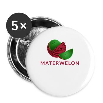 Materwelon Watermelon Wassermelone fruchtig - Buttons groß 56 mm (5er Pack) - Weiß - Vorne