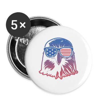 american eagle patriotic person shirt - Lot de 5 grands badges (56 mm) - blanc - Devant