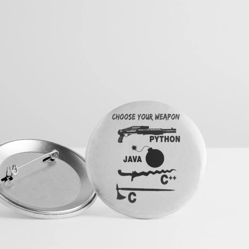 Programmierer Wählt Eure Programmiersprache Buttons groß 56 mm (5er Pack)