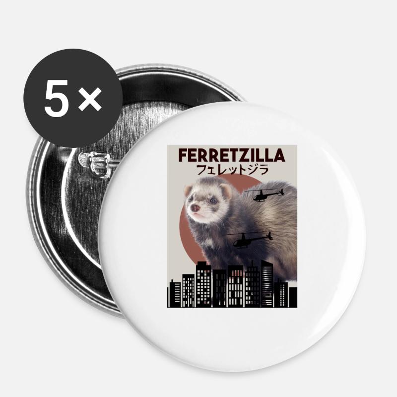 Ferret - Buttons large 2.2''/56 mm (5-pack) - white