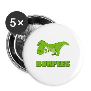 T-Rex hates burpees Pun Fan Gift - Buttons groß 56 mm (5er Pack) - Weiß - Vorne