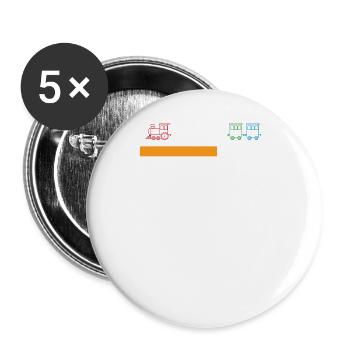 Train trains model railway railway gift - Buttons large 2.2''/56 mm (5-pack) - white - Front