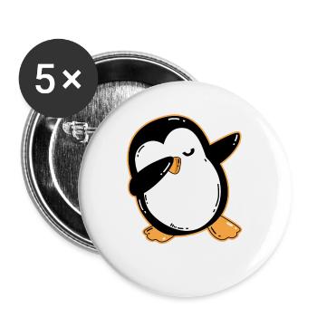 Dabbing penguin - Buttons large 2.2''/56 mm (5-pack) - white - Front