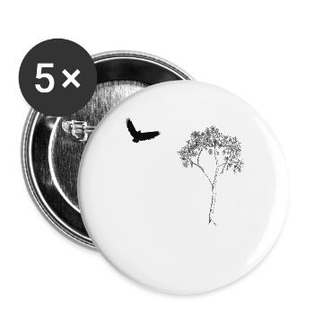 Nature bird tree nature freedom - Buttons large 2.2''/56 mm (5-pack) - white - Front
