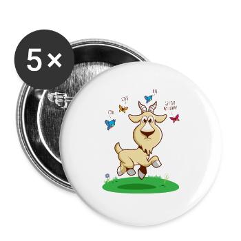 GOAThefuckof Funny Goat Humor Cartoon Comic - Buttons large 2.2''/56 mm (5-pack) - white - Front