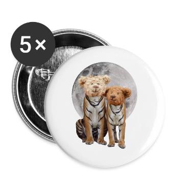 Collage Kunst Surreal Tiger Teddy Geschenk Design - Buttons groß 56 mm (5er Pack) - Weiß - Vorne