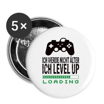 Zocken - Buttons groß 56 mm (5er Pack) - Weiß - Vorne