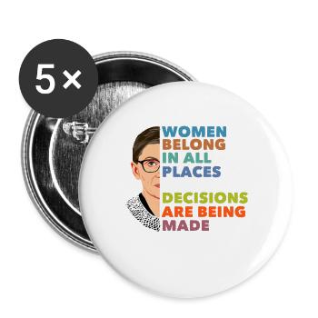 Belong In All Places RBG - Buttons groß 56 mm (5er Pack) - Weiß - Vorne
