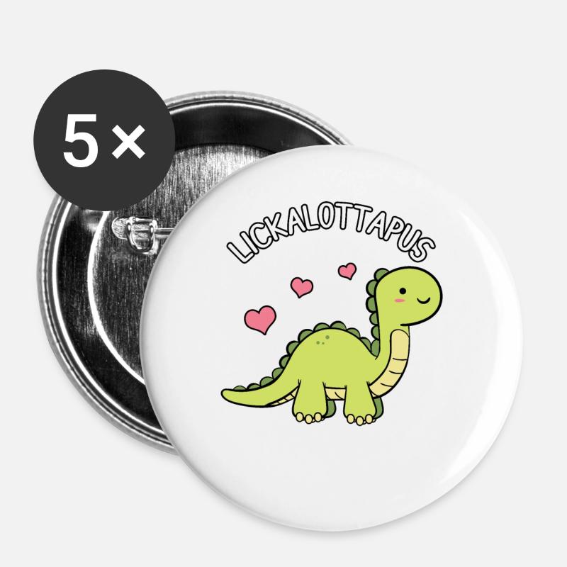 Lickalottapus - Buttons large 2.2''/56 mm (5-pack) - white